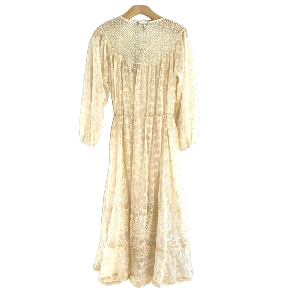 Anthropologie Lace Dress by Blue Tassel Cream antique inspired Boho Wedding - Picture 5 of 8